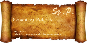 Szepessy Patrik névjegykártya