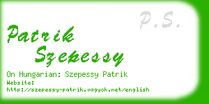 patrik szepessy business card